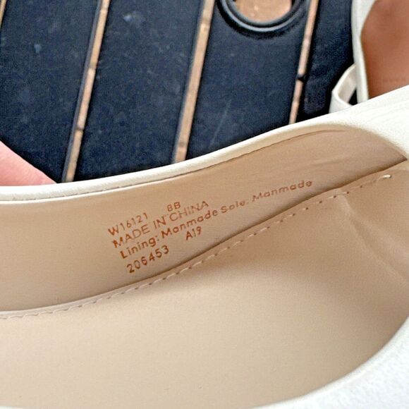 NWOB Cole Haan Maya White Ivory Leather Slingback Pumps 3” Heel Women’s Size 8B - Picture 8 of 9